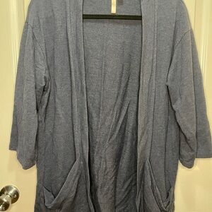 Cozy Heather Gray Open-Front Cardigan